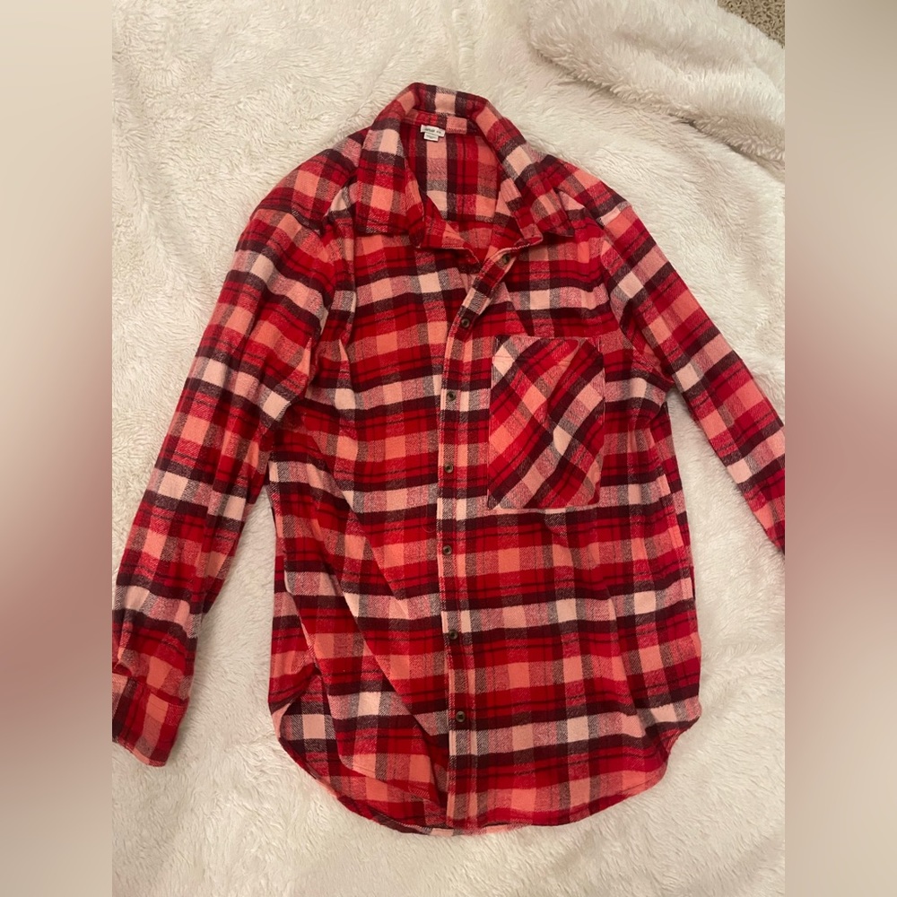 aerie thick red flannel size M